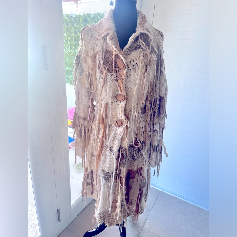 🎶Cozy hand made statement coat very warm M/L unique piece